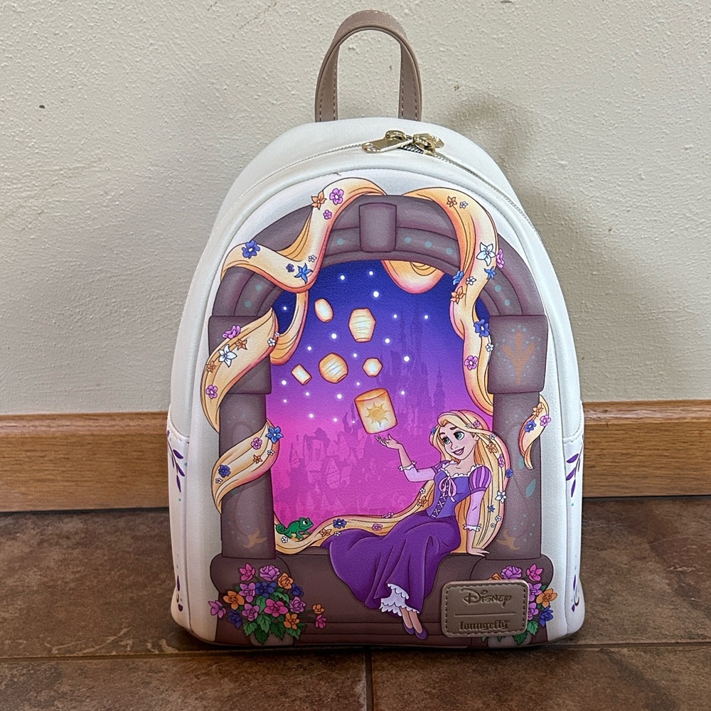 Tangled / Rapunzel Loungefly White and Purple Disney Backpack
